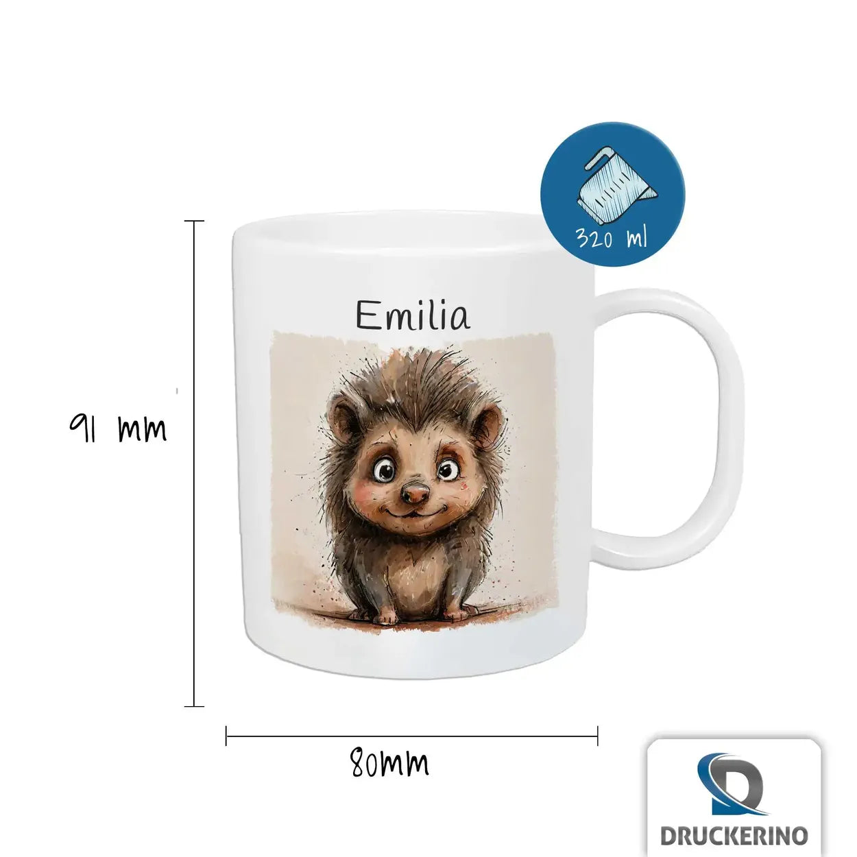 Personalisierte Tasse Kinder | Zauberigel Abenteuer | Kindertasse | Geschenke zur Taufe | 320ml  Geschenkidee Weihnachten