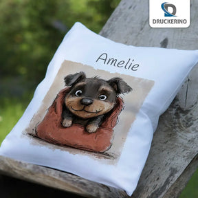 Kuschelkissen Kinder | Traumwelpe | Kissenhülle 40x40 | Kissen Baby personalisiert | 40x40 cm Geschenkideen