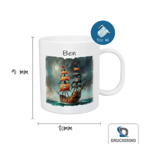 Tasse für Kinder | Segelabenteuer | Einschulung Geschenk | Geschenk personalisiert | 320ml  Geschenkidee Weihnachten