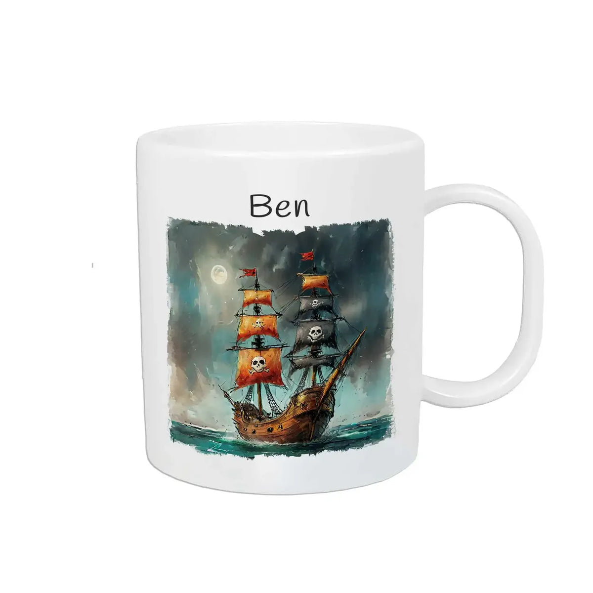 Tasse für Kinder | Segelabenteuer | Einschulung Geschenk | Geschenk personalisiert | 320ml Kunststofftassen Druckerino   