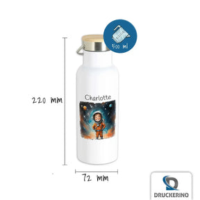 Trinkflasche Edelstahl Kinder | Galaktischer Entdecker | Isolierflasche | Trinkflasche | 500ml Thermoflasche Druckerino   