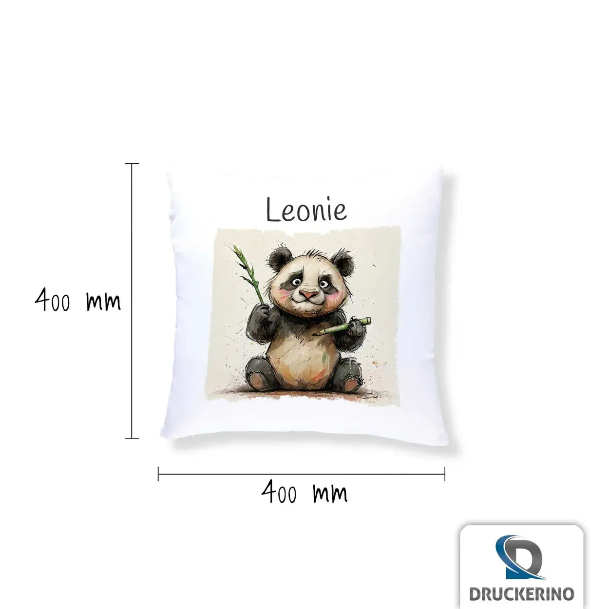 Kissen Baby personalisiert | Bambusfreund Panda | Kuschelkissen Mädchen | Geschenkidee Kissen | 40x40 cm Geschenkideen