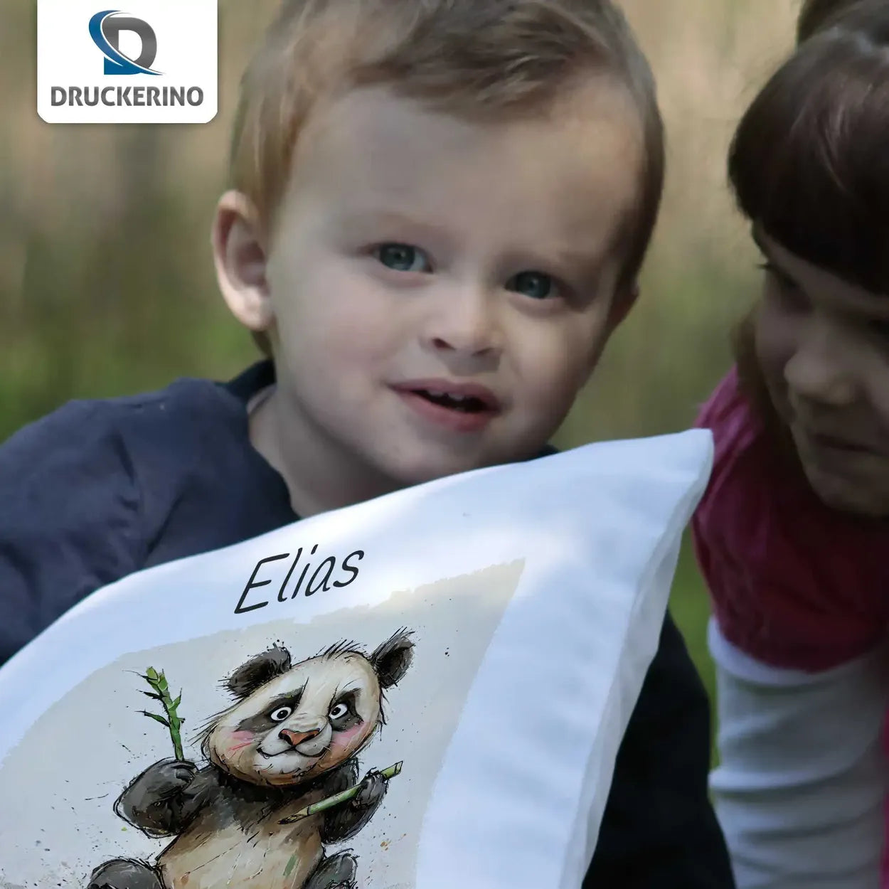 Kissen Baby personalisiert | Bambusfreund Panda | Kuschelkissen Mädchen | Geschenkidee Kissen | 40x40 cm Geschenkideen