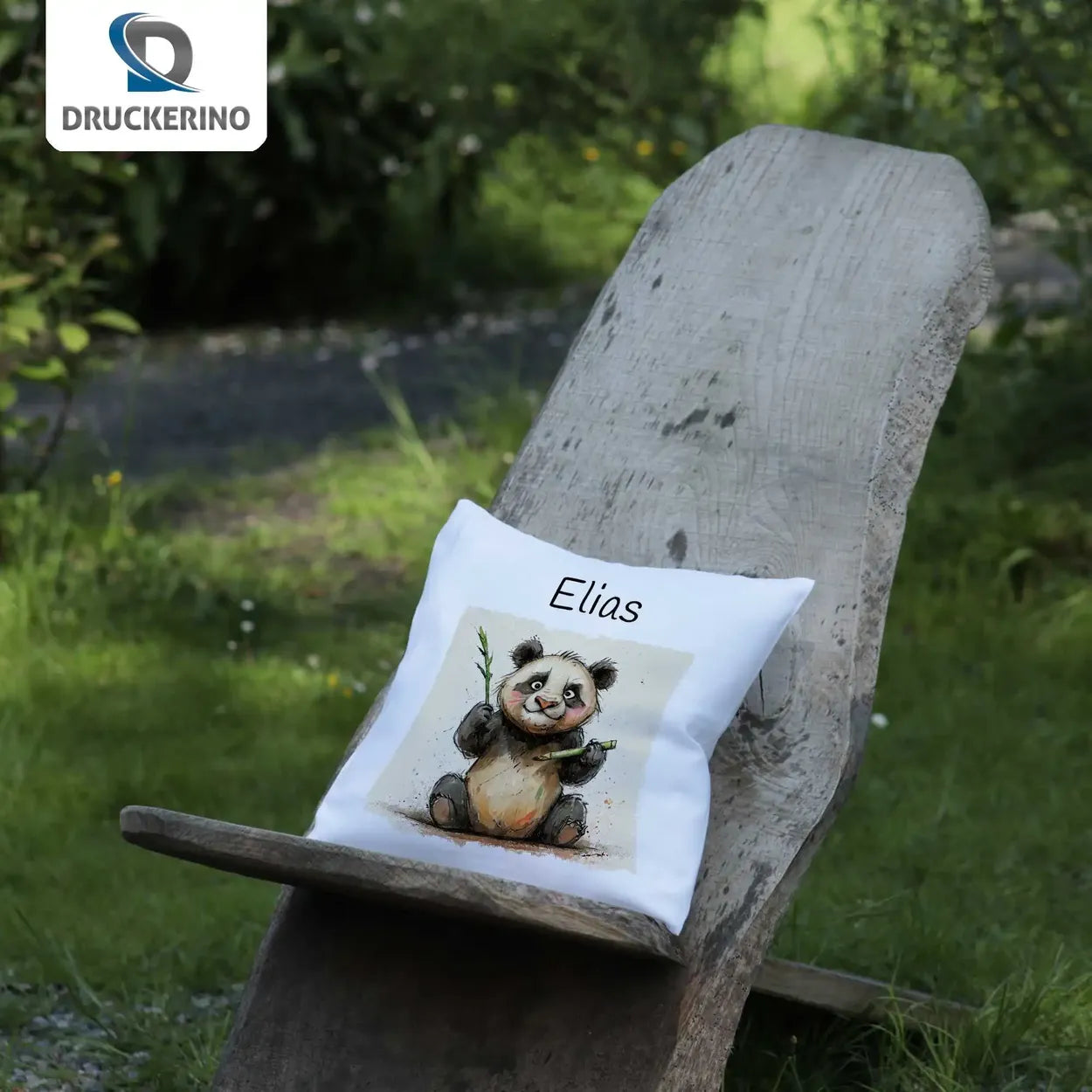 Kissen Baby personalisiert | Bambusfreund Panda | Kuschelkissen Mädchen | Geschenkidee Kissen | 40x40 cm Geschenkideen