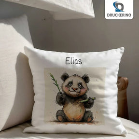 Kissen Baby personalisiert | Bambusfreund Panda | Kuschelkissen Mädchen | Geschenkidee Kissen | 40x40 cm Geschenkideen