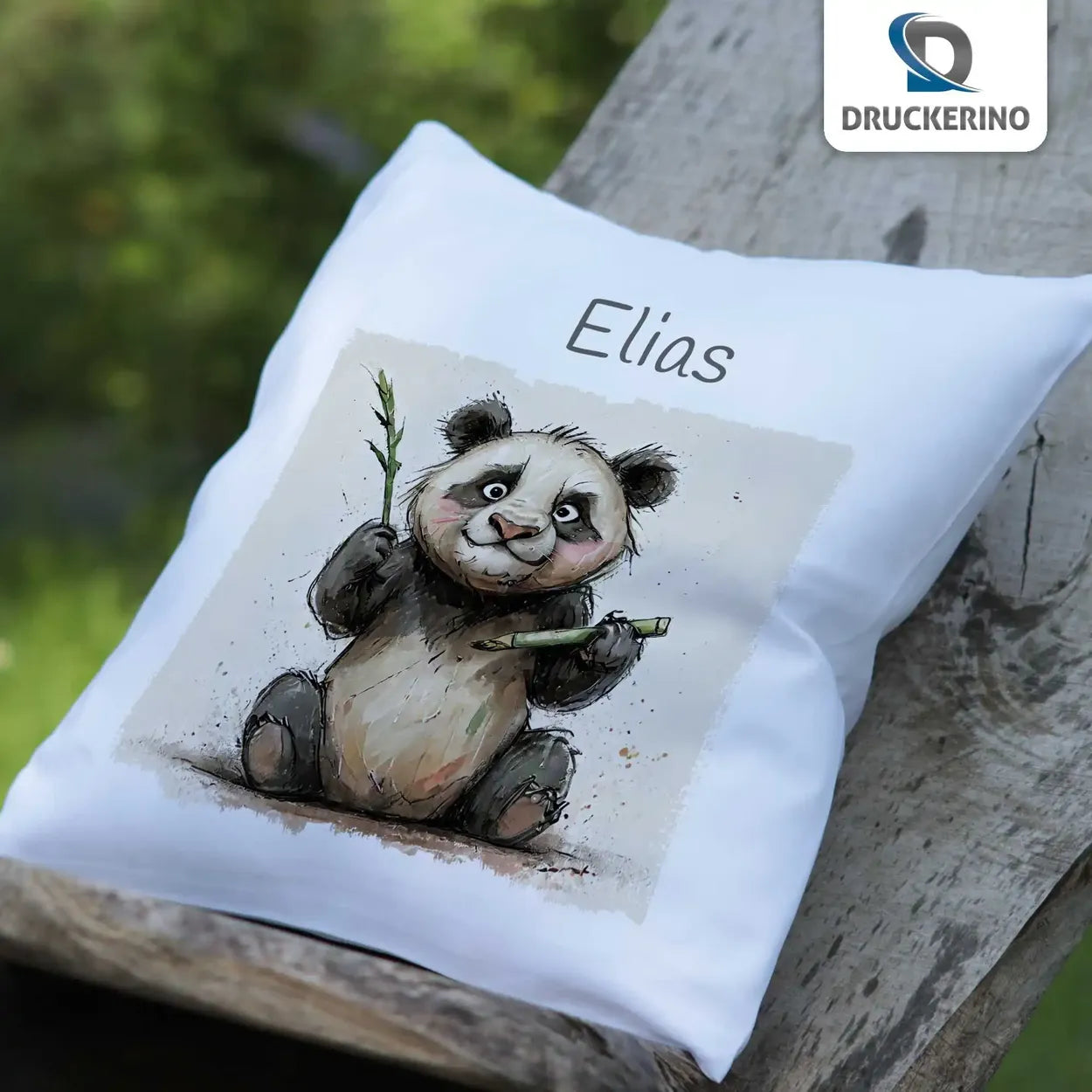 Kissen Baby personalisiert | Bambusfreund Panda | Kuschelkissen Mädchen | Geschenkidee Kissen | 40x40 cm Geschenkideen