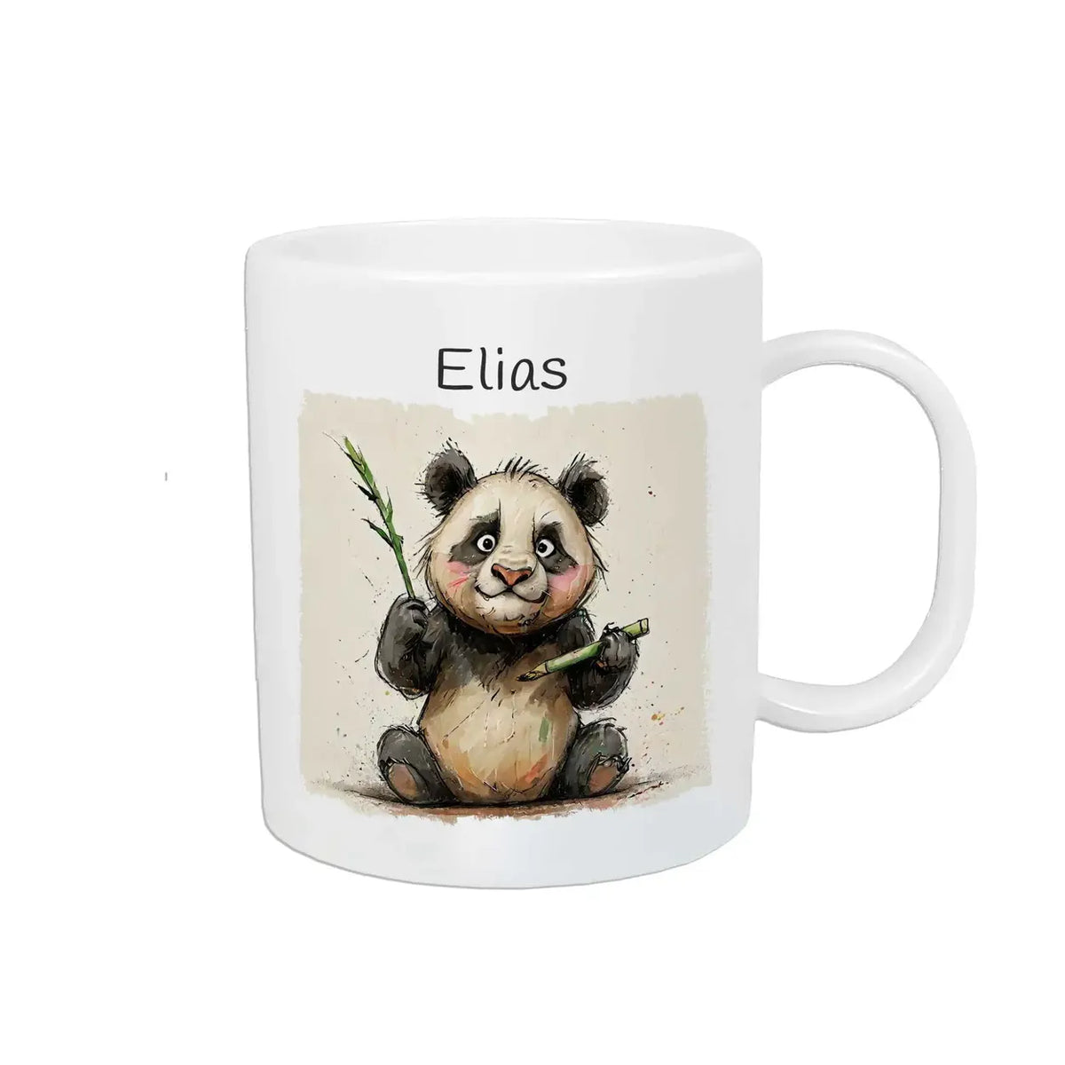 Pandabär-Zauber - Kindertasse mit Namen - Tasse personalisiert Kunststofftassen Druckerino   