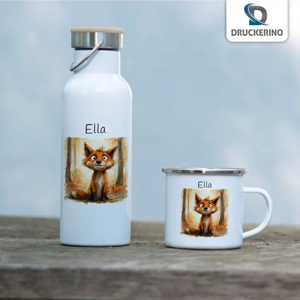 Tasse aus Emaille | Zauberwald-Füchslein | Tasse personalisieren | Geschenke zur Taufe  Geschenkidee Weihnachten