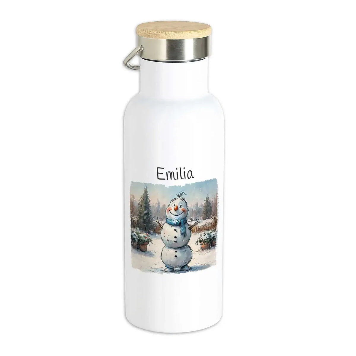 Kindertrinkflasche | Winterfreunde | mit Wunschnamen Tierbilder | Abschiedsgeschenk Kita | 500ml Thermoflasche Druckerino   