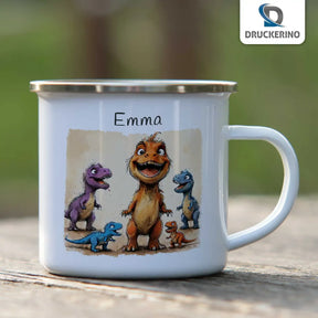 Emaille Tasse mit Namen | Dino-Zauber | Emaille Tasse | personalisierbare Kindergeschenke Geschenke