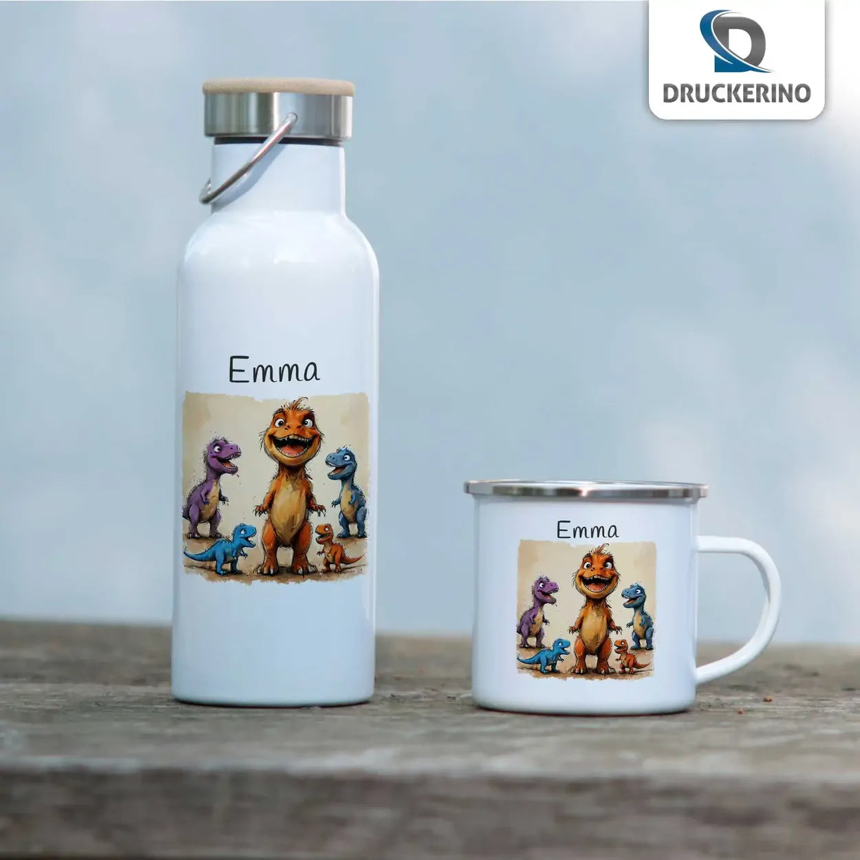 Emaille Tasse mit Namen | Dino-Zauber | Emaille Tasse | personalisierbare Kindergeschenke Geschenke