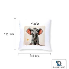 Kuschelkissen personalisiert | Traumfänger Elefant | Kuschelkissen Tiere | Kissenhülle | 40x40 cm Geschenkideen