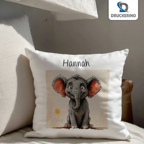 Kuschelkissen personalisiert | Traumfänger Elefant | Kuschelkissen Tiere | Kissenhülle | 40x40 cm Geschenkideen