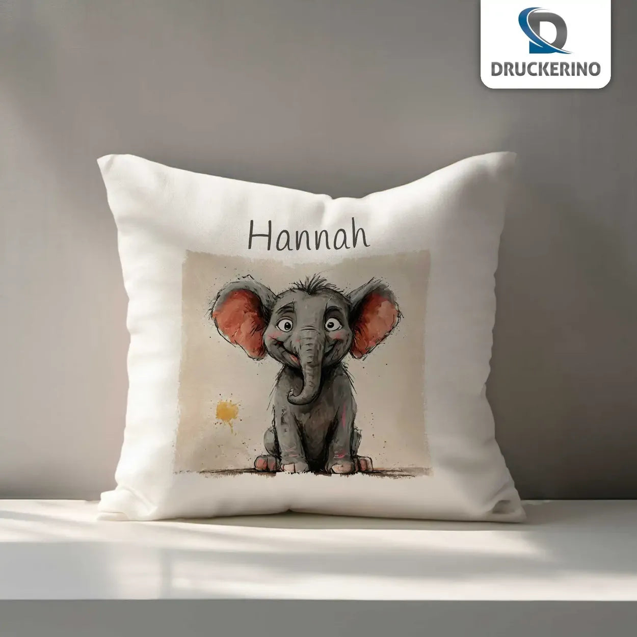 Kuschelkissen personalisiert | Traumfänger Elefant | Kuschelkissen Tiere | Kissenhülle | 40x40 cm Geschenkideen