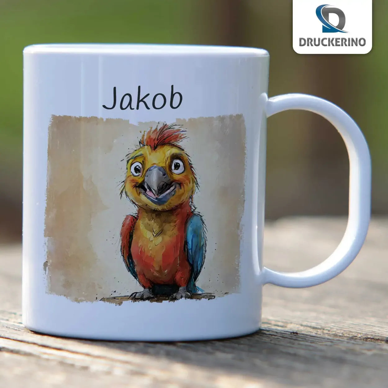 Tasse mit Namen | Frecher Papageienfreund | Tierbilder | personalisierte Tasse Kinder | 320ml  Geschenkidee Weihnachten