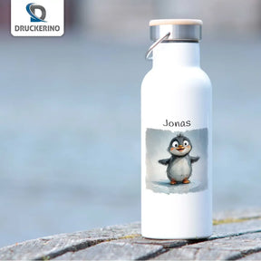 Kinder Thermosflasche | Pinguin-Zauber | Geschenk zur Einschulung | Trinkflasche frei von BPA | 500ml Geschenkideen