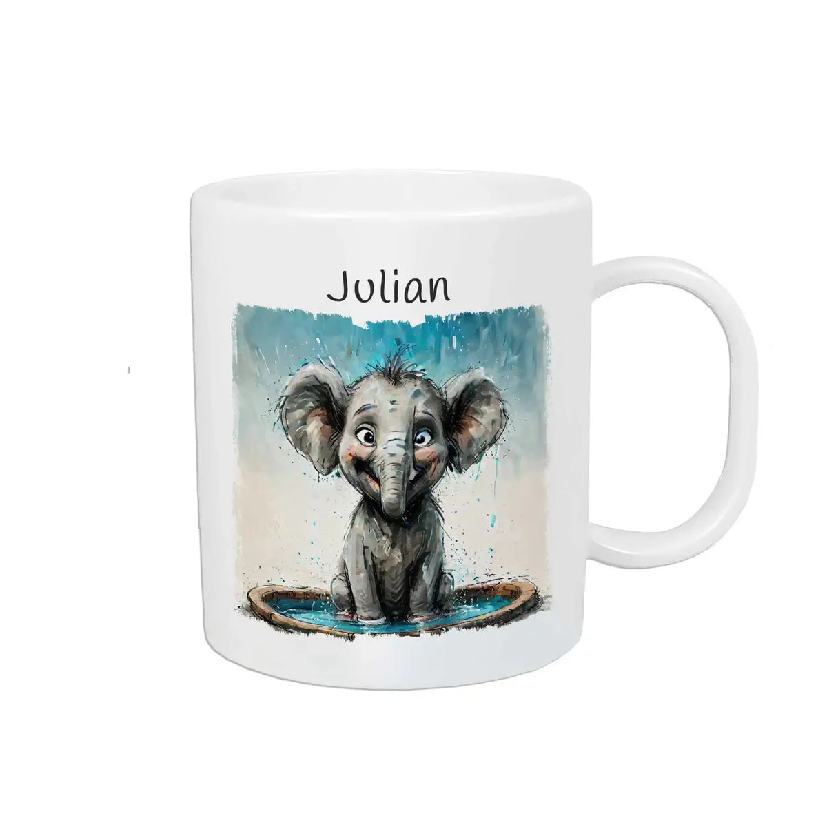 Personalisierte Tasse Kinder | Elefantenfreude | Kindertasse | Geschenke zur Taufe | 320ml Kunststofftassen Druckerino   