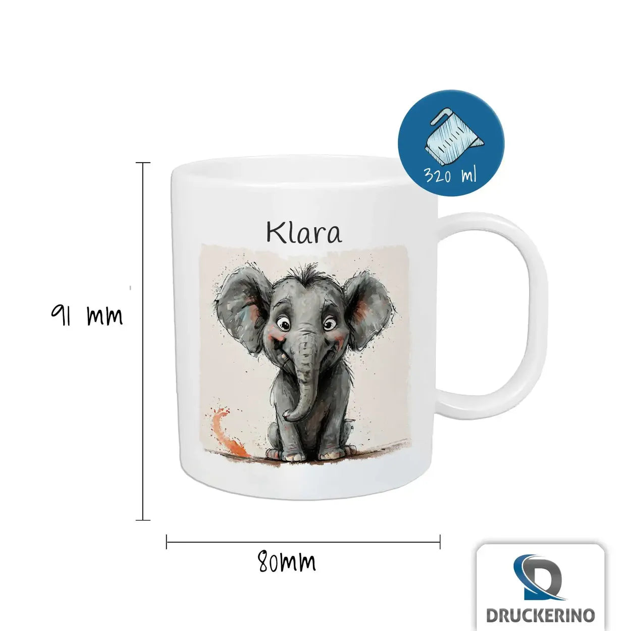 Tasse für Kinder | Elefantenzauber | Tassen mit Namen | Abschiedsgeschenk Kita | 320ml  Geschenkidee Weihnachten