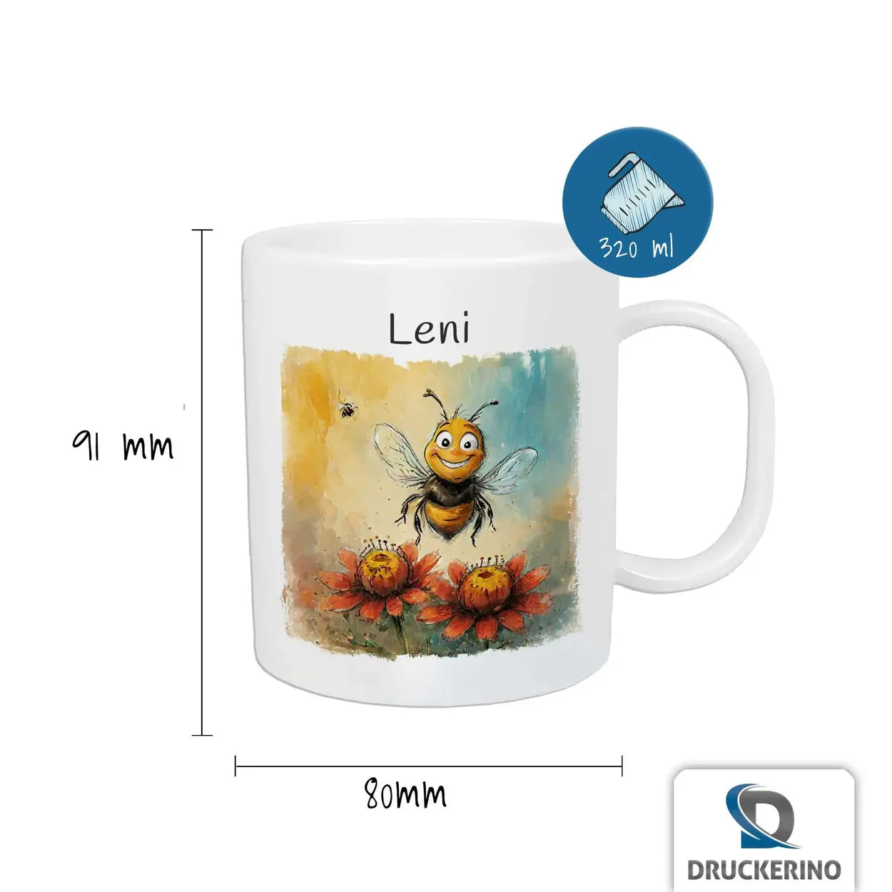 Kindertasse personalisiert | Summendes Glück | Kindergeburtstag kleine Geschenke | Geschenk Kindergarten | 320ml Geschenkideen