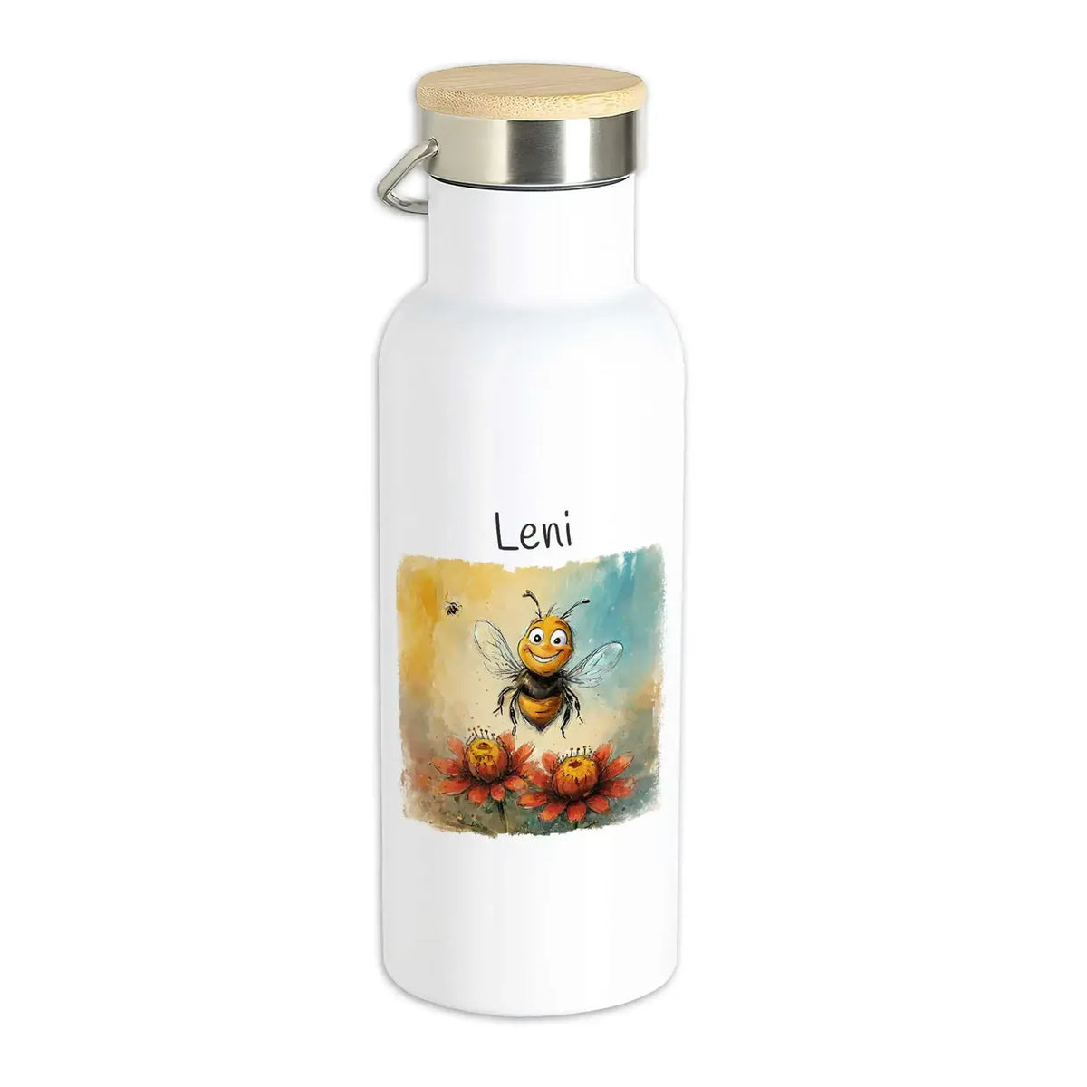 Abenteuerbiene - Thermo Trinkflasche für Kinder personalisiert Thermoflasche Druckerino   