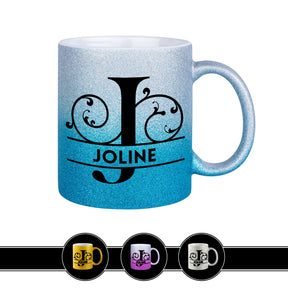 Personalisierte Tasse mit Namen | Buchstabe J Blau Geschenkideen