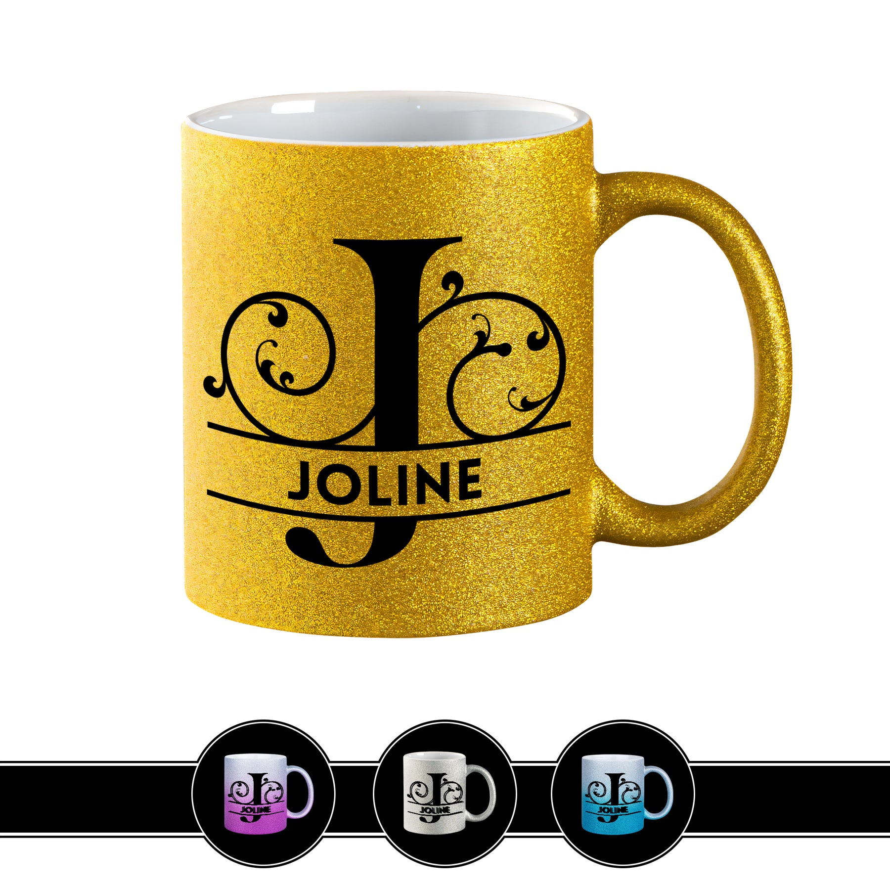 Personalisierte Tasse mit Namen | Buchstabe J Gold Geschenkideen