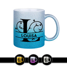 Personalisierte Tasse mit Namen | Buchstabe L Blau Geschenkideen