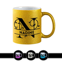 Personalisierte Tasse mit Namen | Buchstabe N Gold Geschenkideen