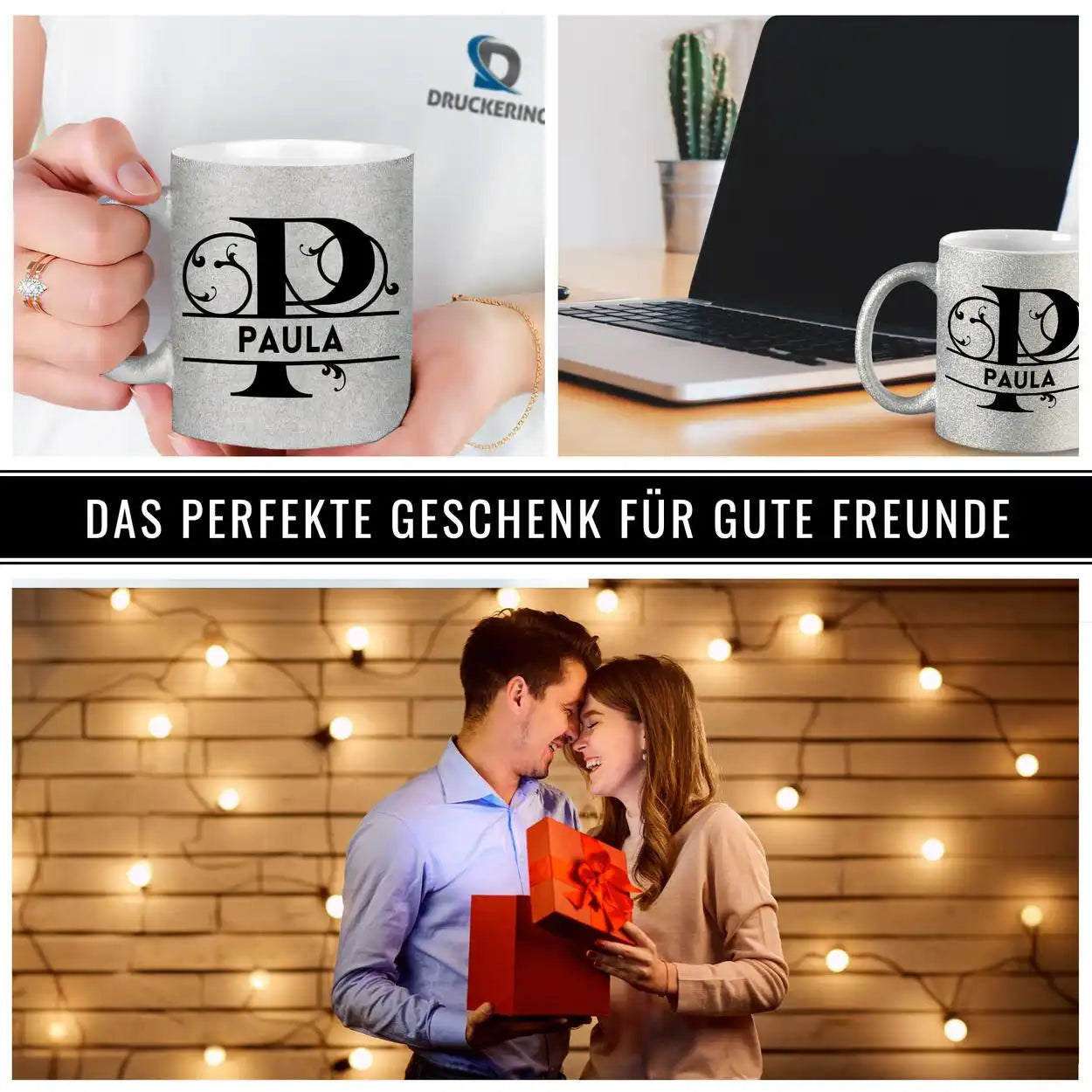 Personalisierte Tasse mit Namen | Buchstabe P Geschenkideen