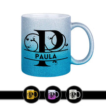 Personalisierte Tasse mit Namen | Buchstabe P Blau Geschenkideen