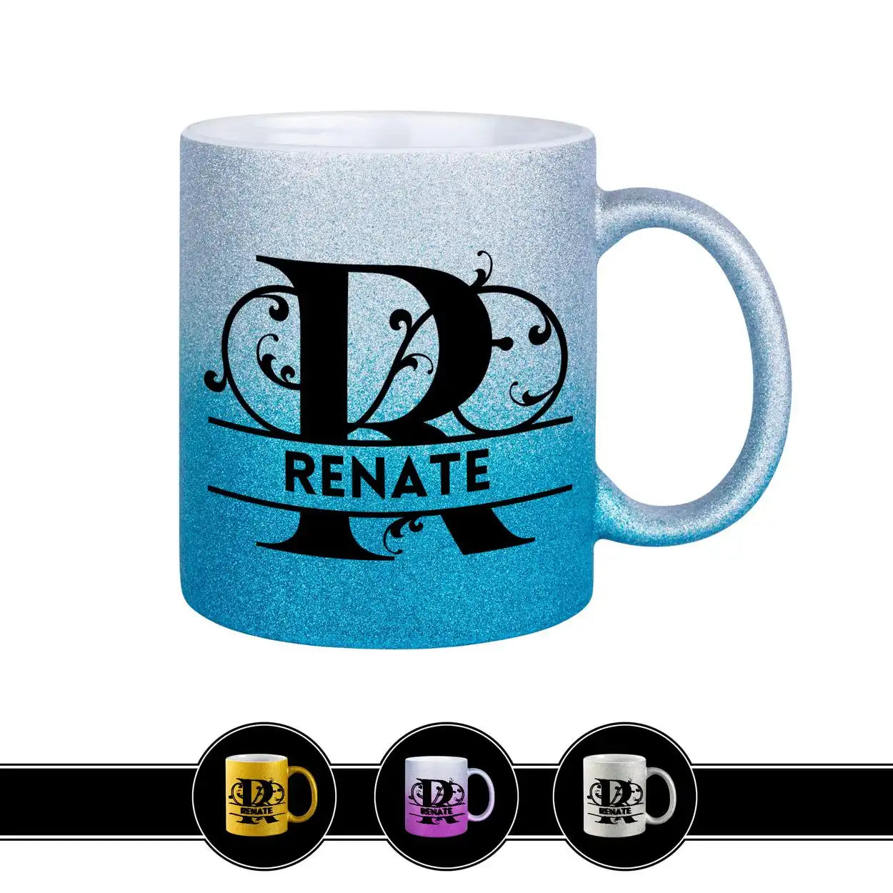 Personalisierte Tasse mit Namen | Buchstabe R Blau Geschenkideen