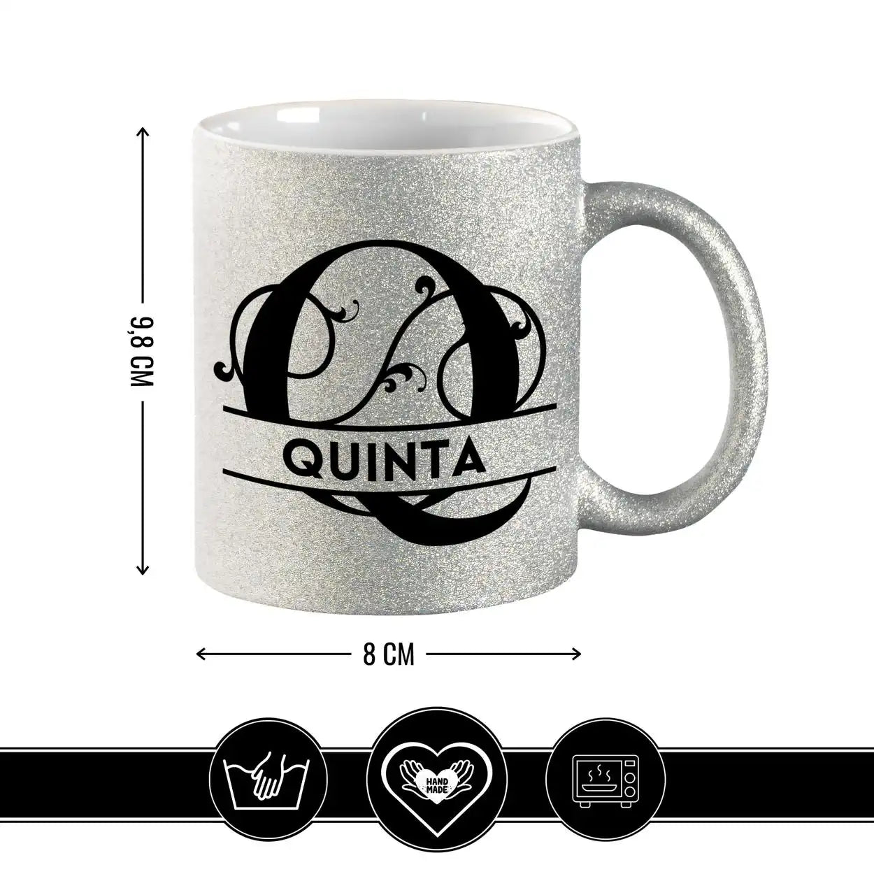 Personalisierte Tasse mit Namen | Buchstabe Q Geschenkideen