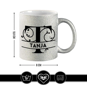 Personalisierte Tasse mit Namen | Buchstabe T Geschenkideen