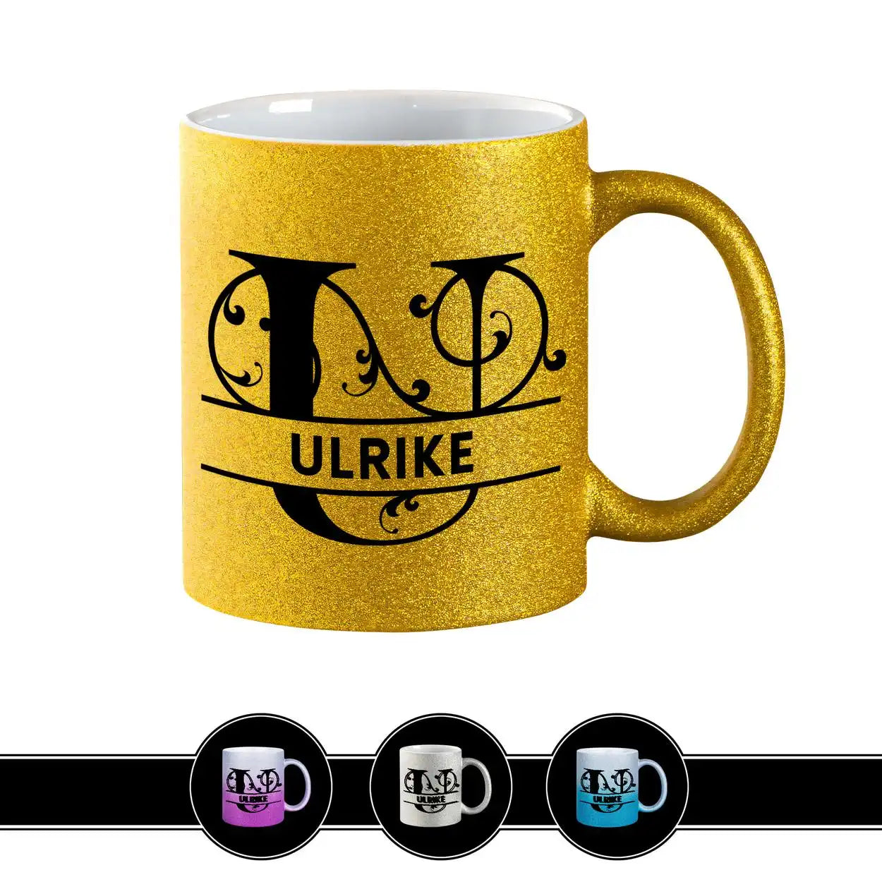 Personalisierte Tasse mit Namen | Buchstabe U Gold Geschenkideen