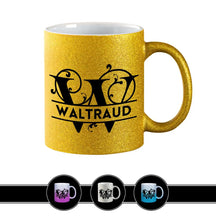 Personalisierte Tasse mit Namen | Buchstabe W Gold Geschenkideen