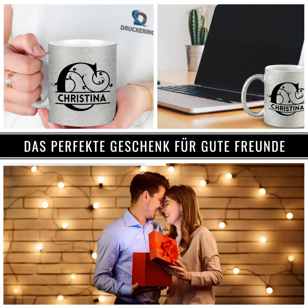 Personalisierte Tasse mit Namen | Buchstabe C Geschenkideen