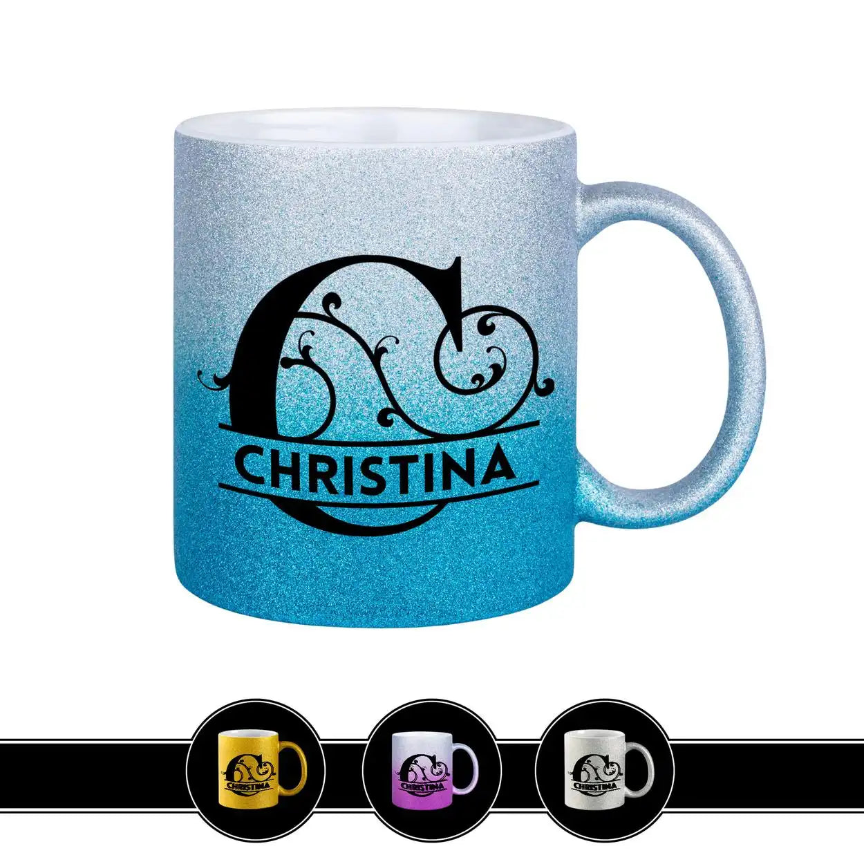 Personalisierte Tasse mit Namen | Buchstabe C Blau Geschenkideen