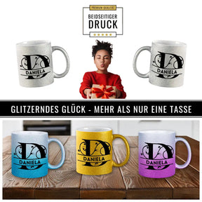 Personalisierte Tasse mit Namen | Buchstabe D Geschenkideen