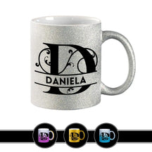 Personalisierte Tasse mit Namen | Buchstabe D Silber Geschenkideen