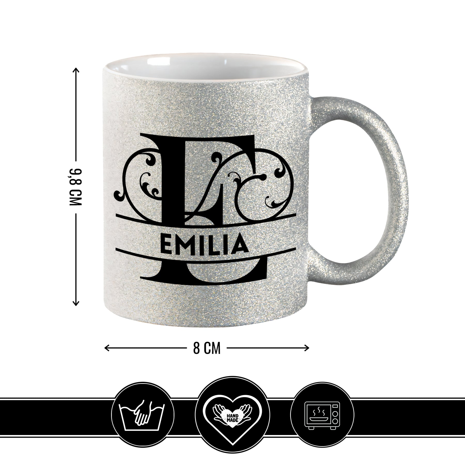 Personalisierte Tasse mit Namen | Buchstabe E Geschenkideen