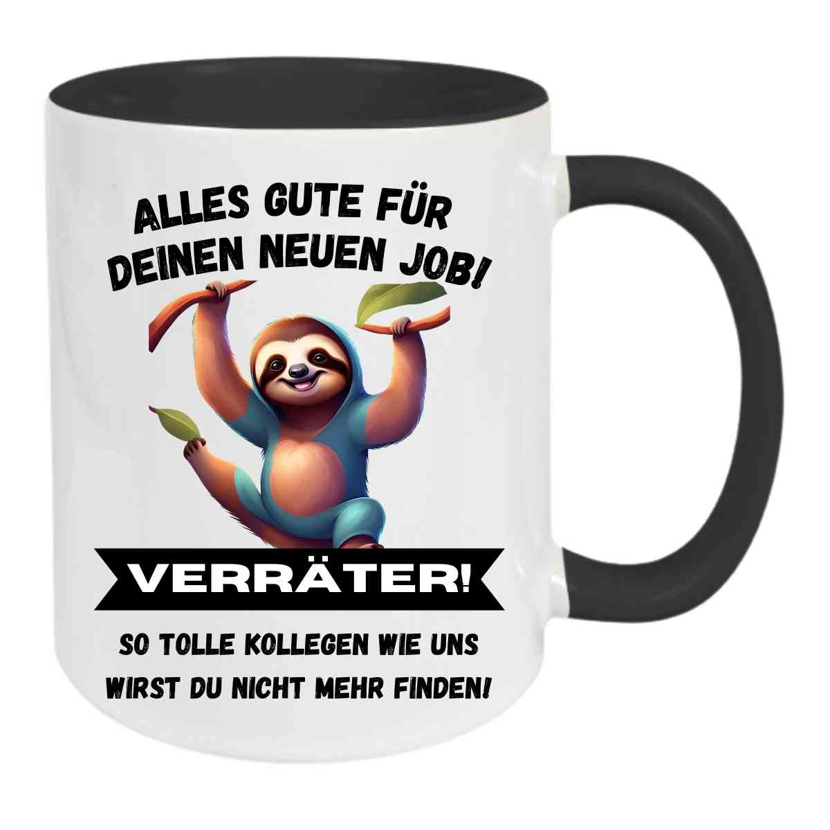 Tasse mit Spruch - Alles Gute für Deinen neuen Job - versch. Farben Spruchtassen Druckerino Schwarz  
