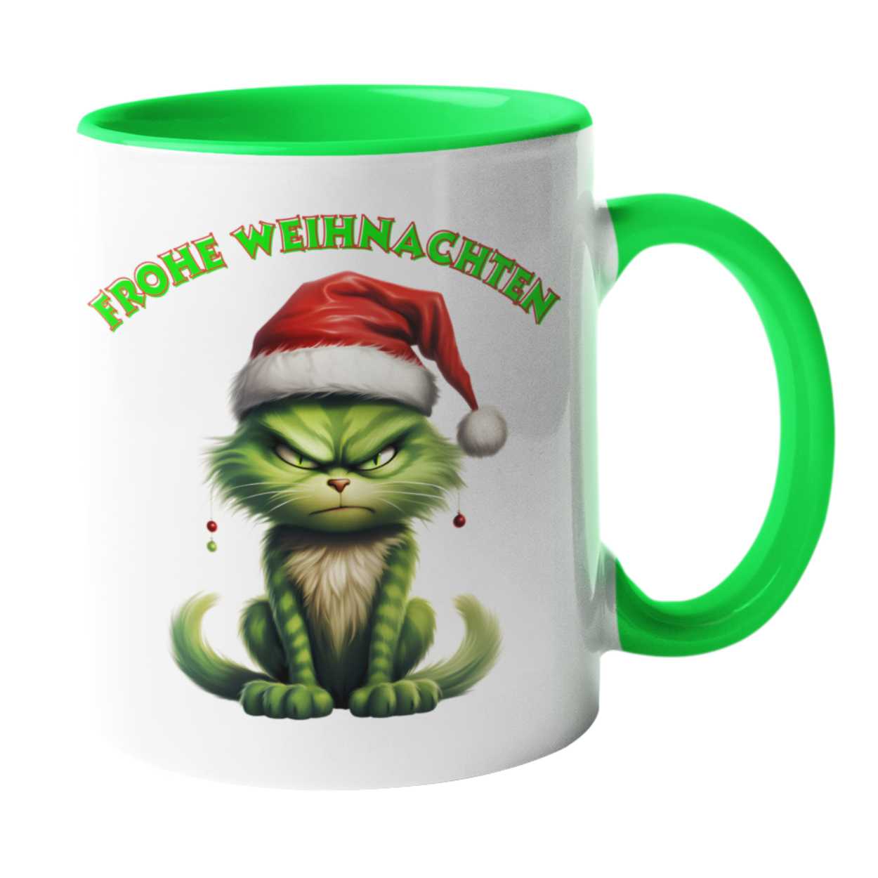 Tasse mit Spruch - Frohe Weihnachten - versch. Farben Spruchtassen Druckerino Grün  