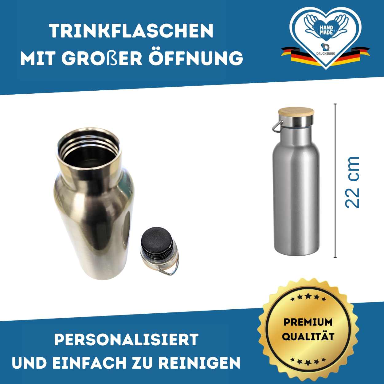 Trinkflasche personalisiert - Berge  Druckerino   