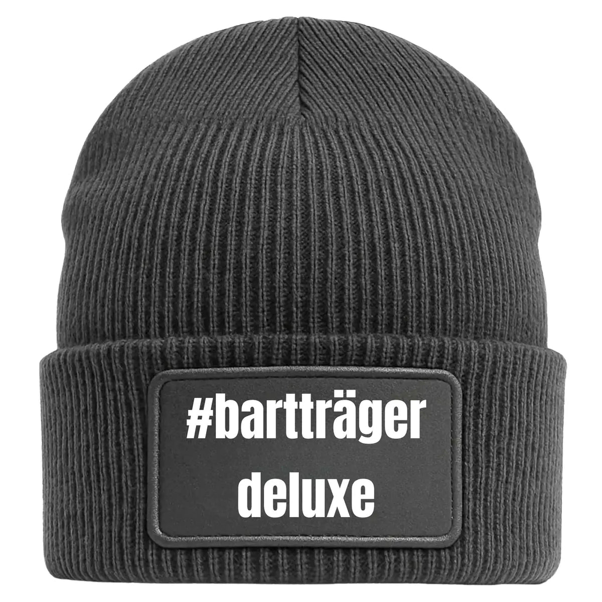 Bartträger Deluxe Wollmütze Beanie in Grau Geschenkidee Weihnachten
