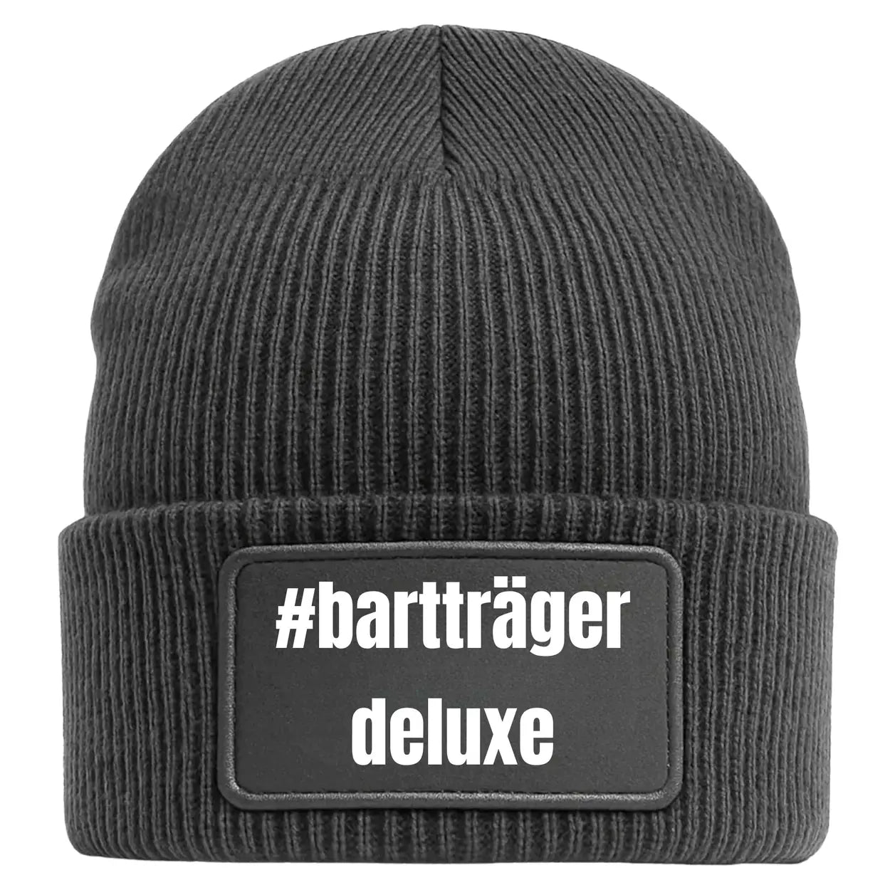 Bartträger Deluxe Wollmütze Beanie in Grau Geschenkidee Weihnachten