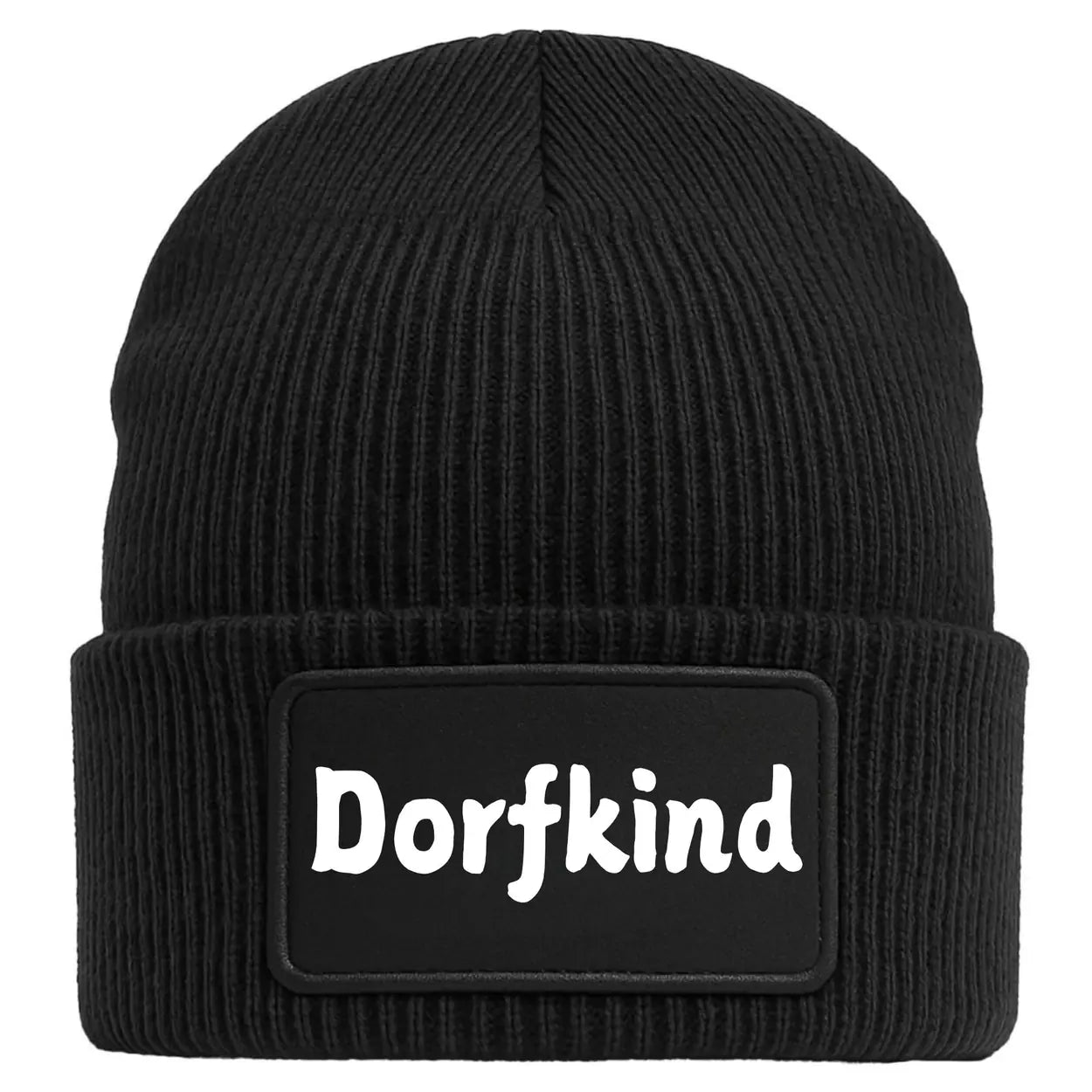 Dorfkind Mütze Geschenkidee Wichtelgeschenk in schwarz