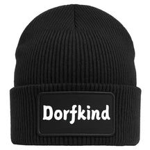 Dorfkind Mütze Geschenkidee Wichtelgeschenk in schwarz