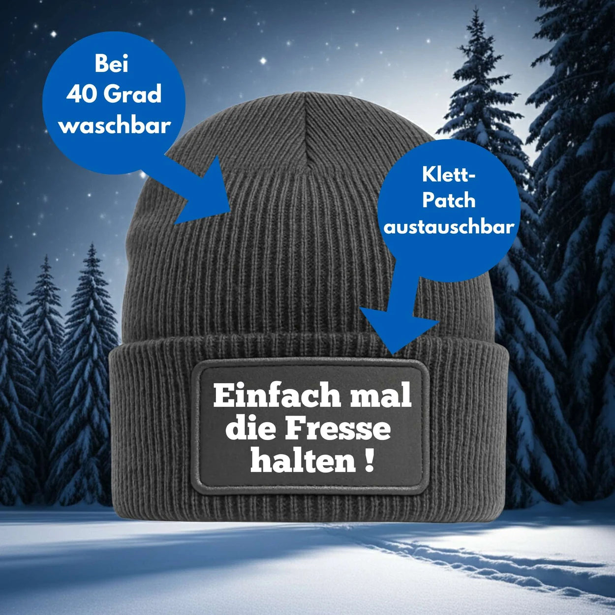 Beanie Mütze Einfach mal die fresse Halten Geschenkidee Wichtelgeschenk