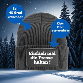 Beanie Mütze Einfach mal die fresse Halten Geschenkidee Wichtelgeschenk