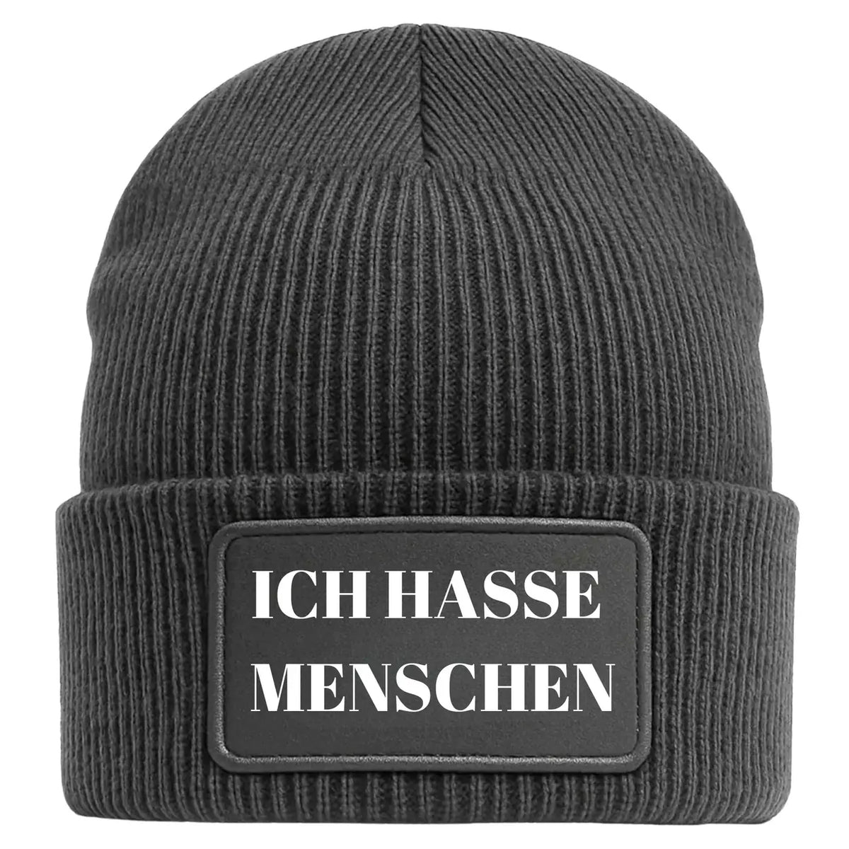 Ich hasse Menschen Mütze in grau Beanie Geschenkidee Wichtelgeschenk